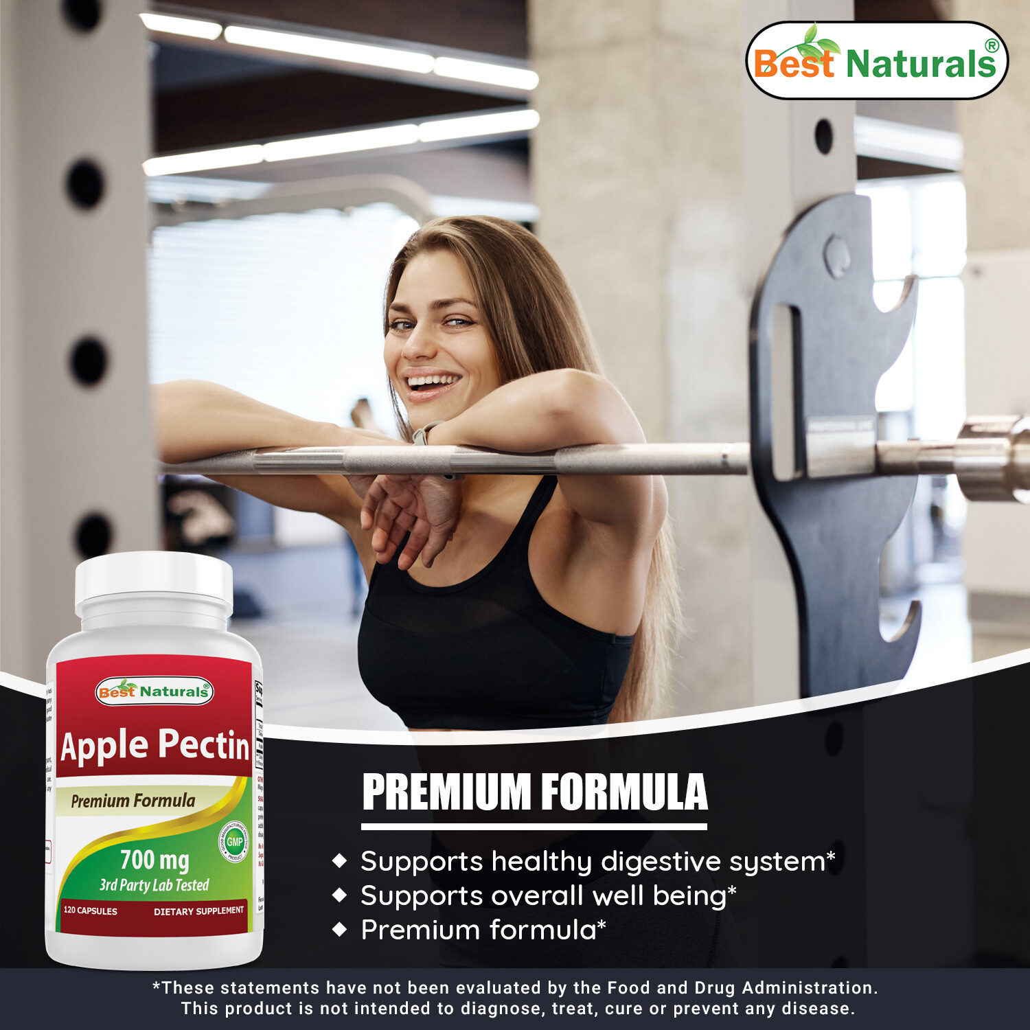 Best Naturals apple pectin 700 mg 120 Capsules -support healthy digestive system