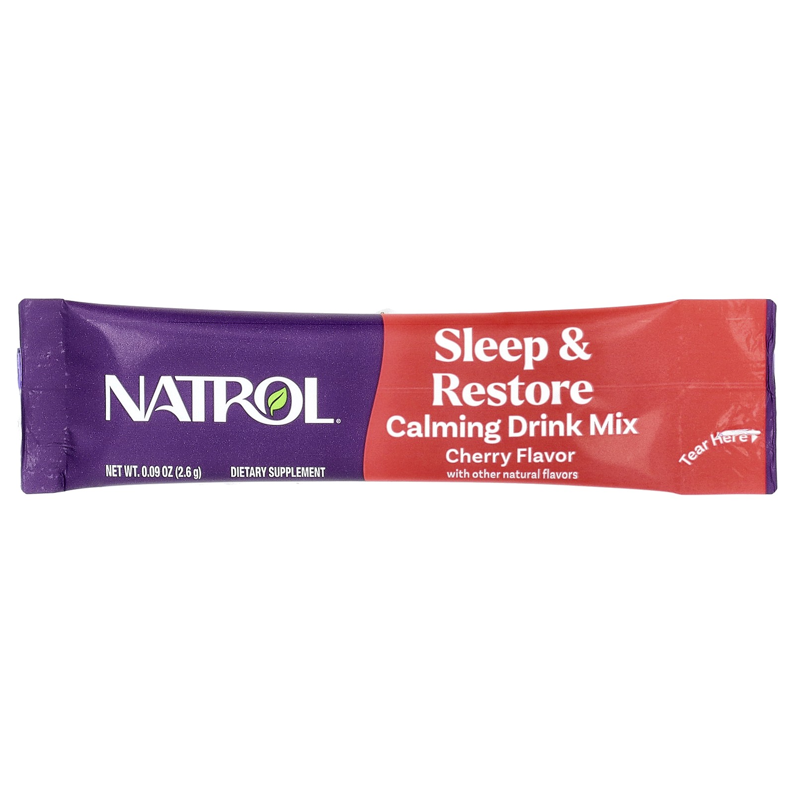 Sleep & Restore, Calming Drink Mix, Melatonin Free, Cherry, 10 Stick Packs, 0.09