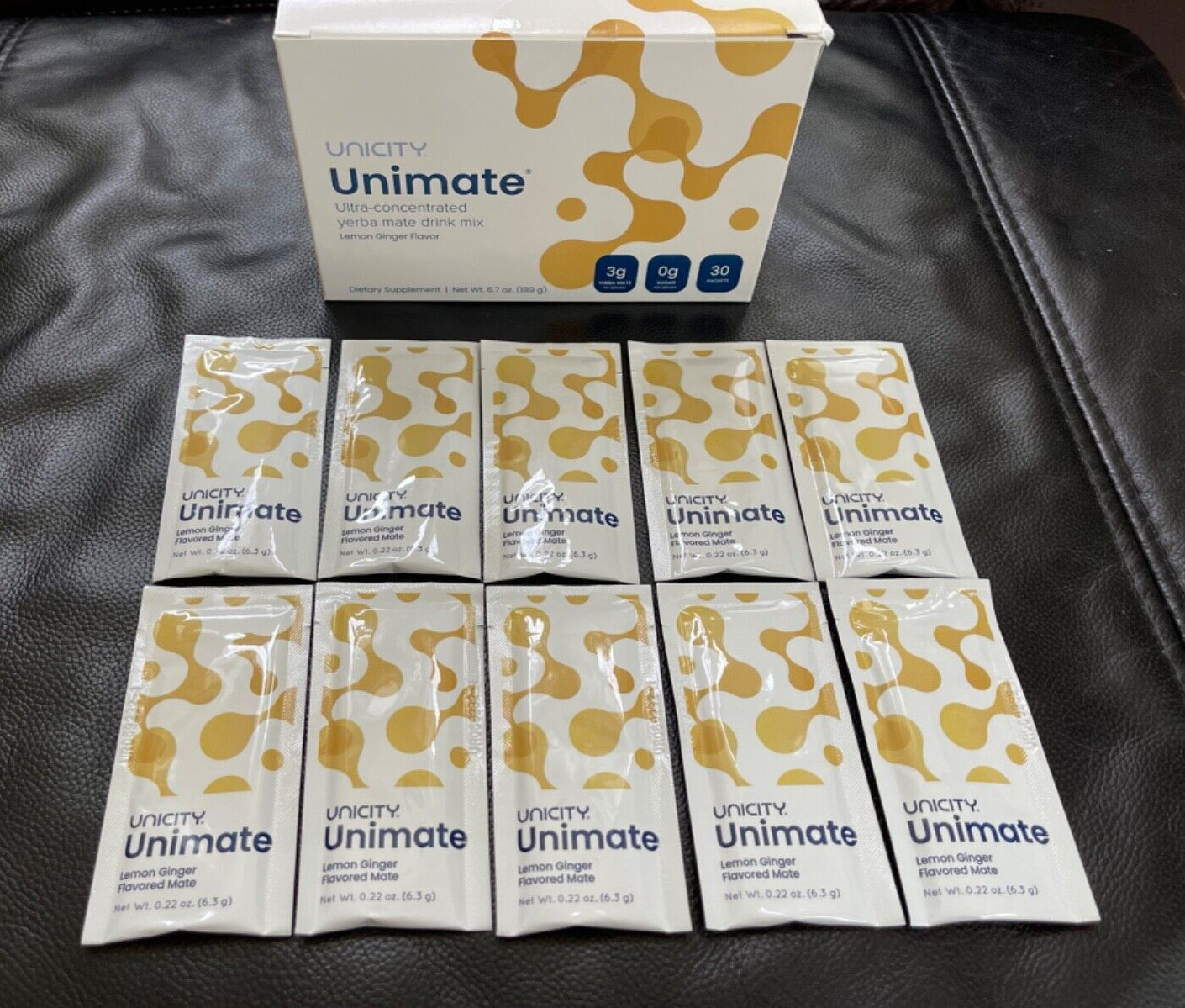 Unicity Unimate Yerba Mate Supplement LEMON GINGER 10 Packets ~ Exp 6/2025