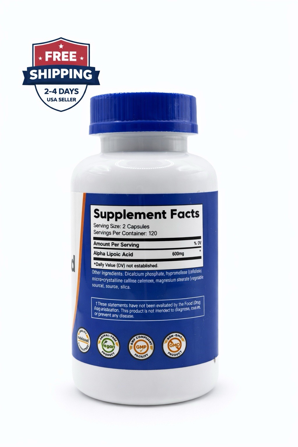 Nutricost Alpha Lipoic Acid 600mg ALA 240 Capsules 120 Servings Vegan