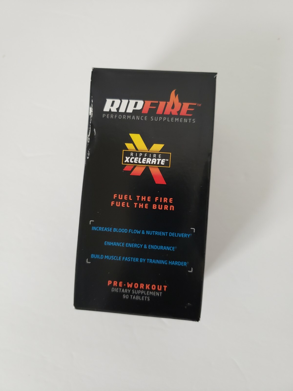RipFire Xcelerate Pre-Workout Muscle Energy Burn Supplement NEW 90 Tablets L13