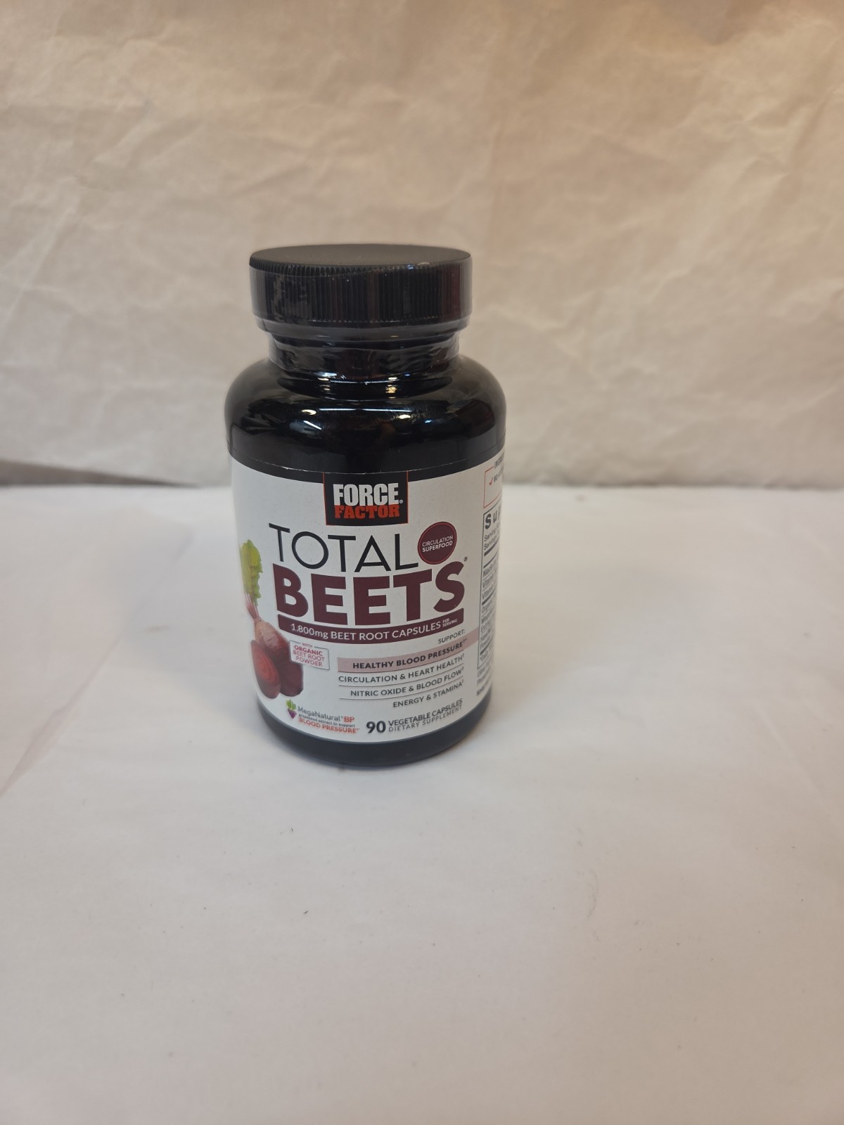 Force Factor Total Beets Blood Pressure Support 90 Count (Pack of 1),