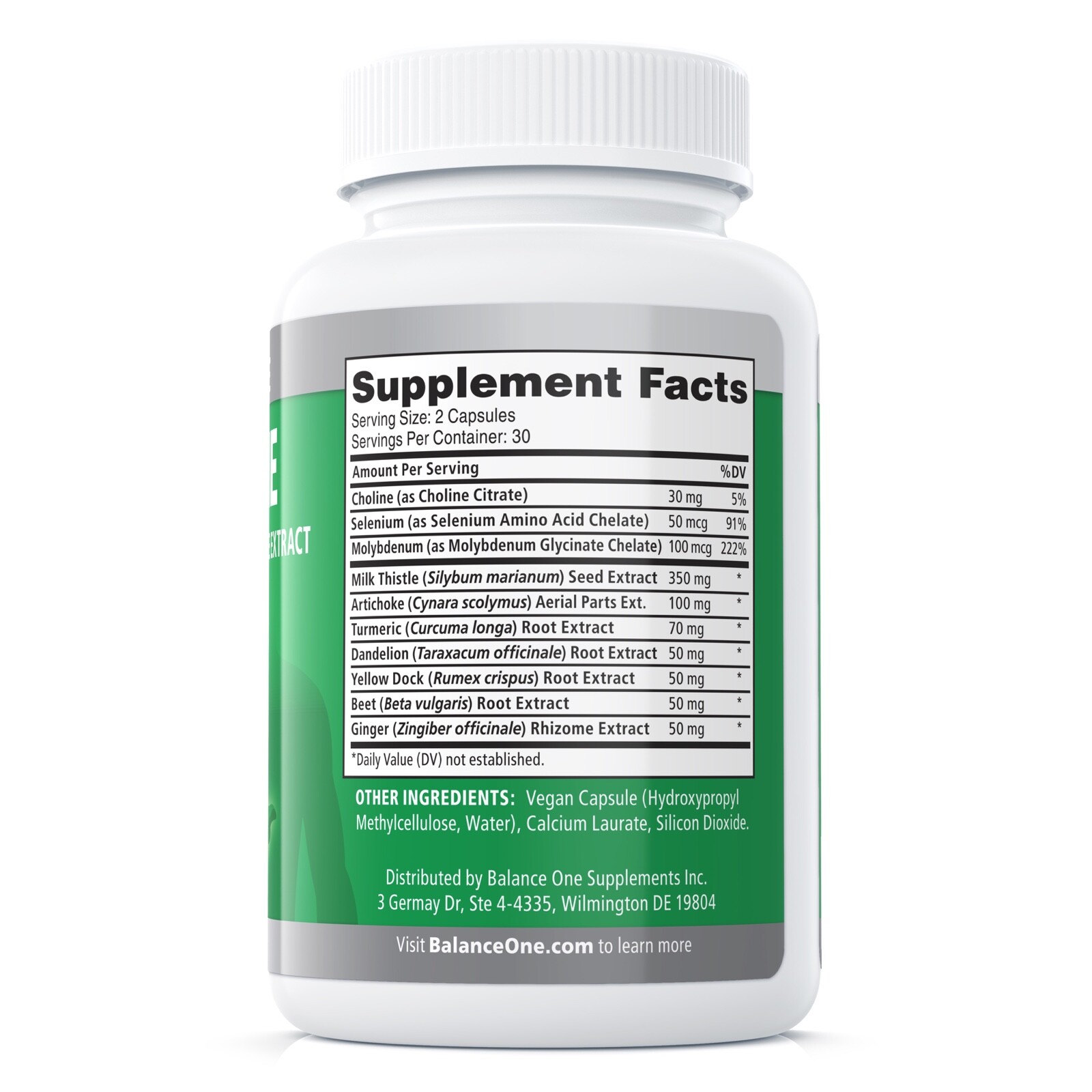 Liver One by Balance ONE – Milk Thistle, Dandelion, Artichoke – 30 Day Supply