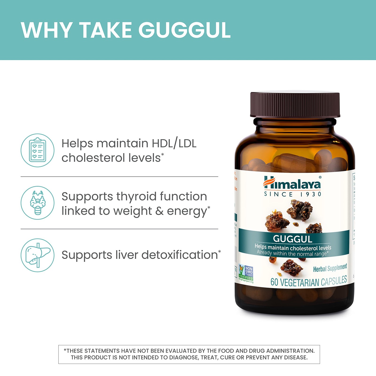 Himalaya Guggul Extract- Herbal Supplements Liver 60 Count (Pack of 2)