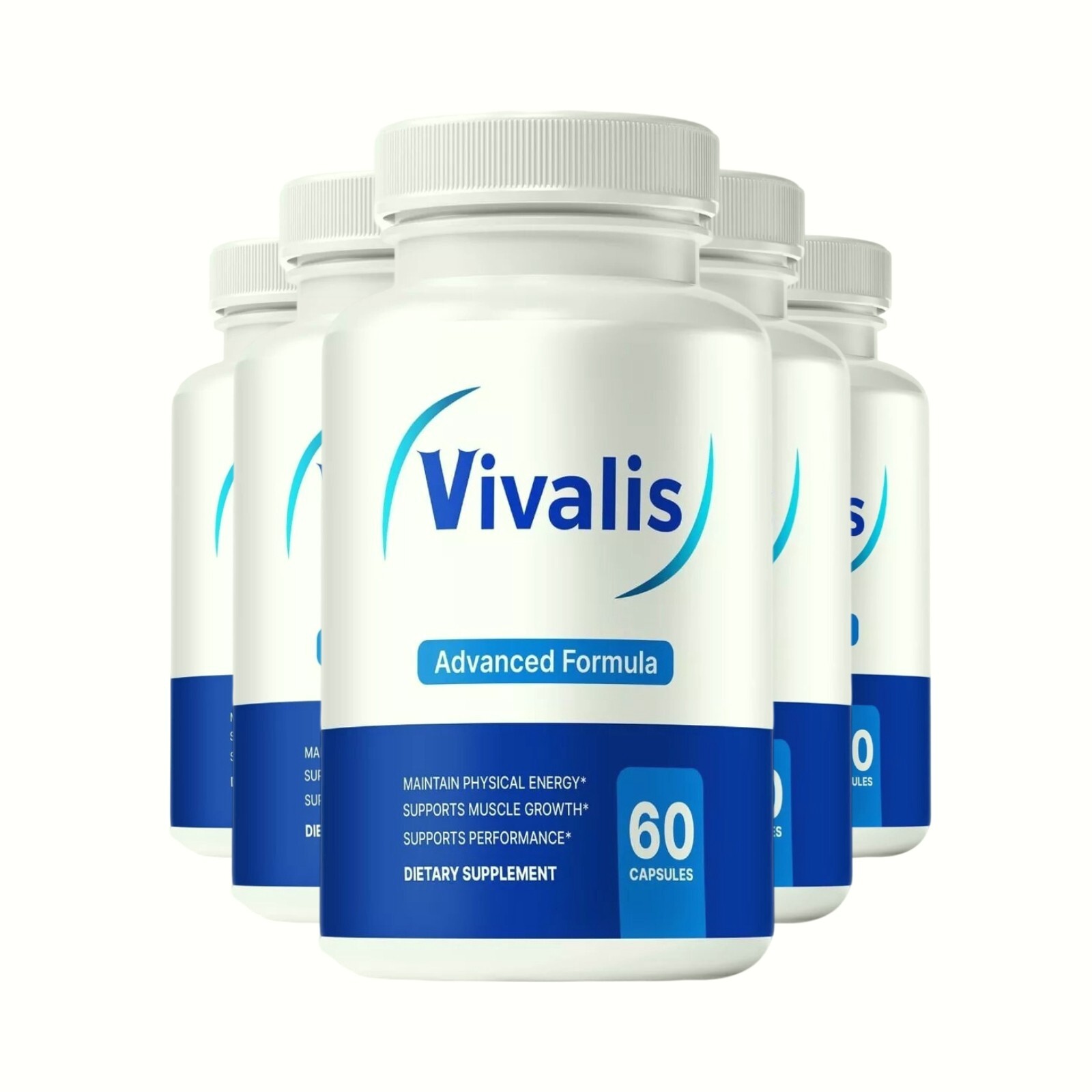 5-Pack Vivalis for Men, Vivales Natural Energy & Stamina Support – 300 Capsules