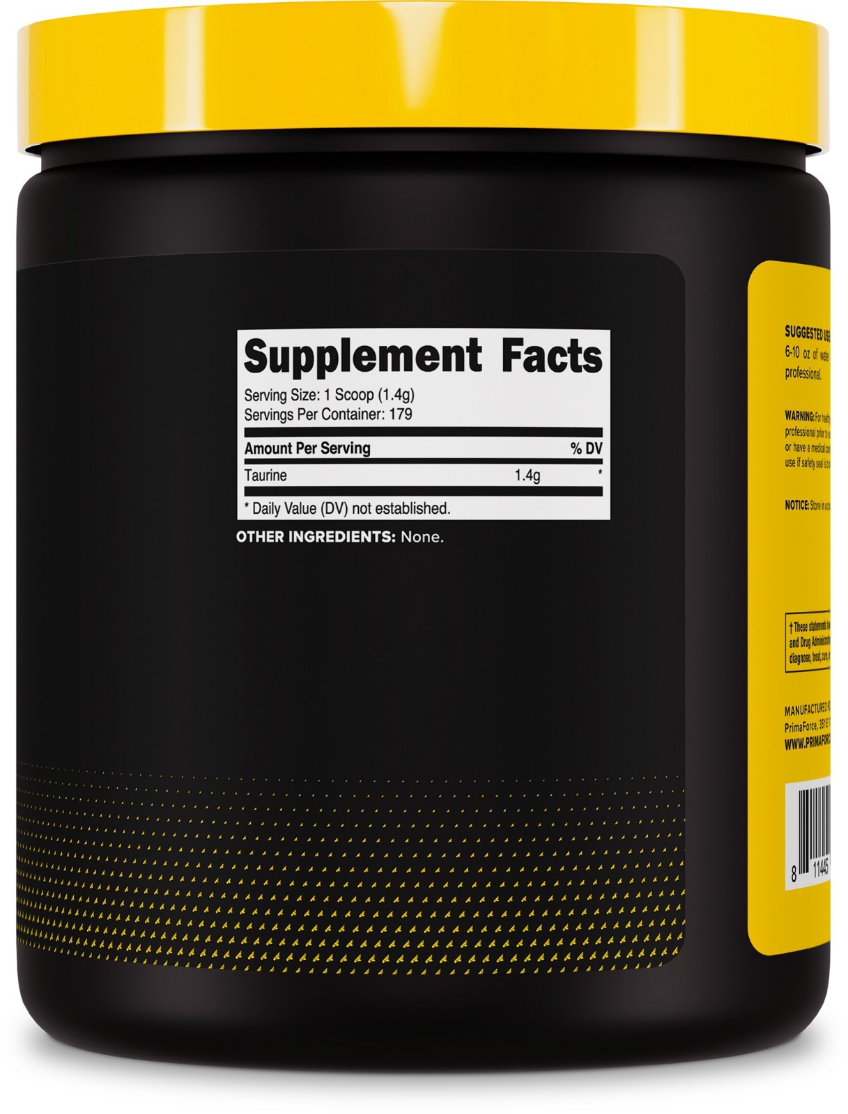 PrimaForce Taurine Diet Supplement, 250 Gram, Non-GMO & Gluten Free
