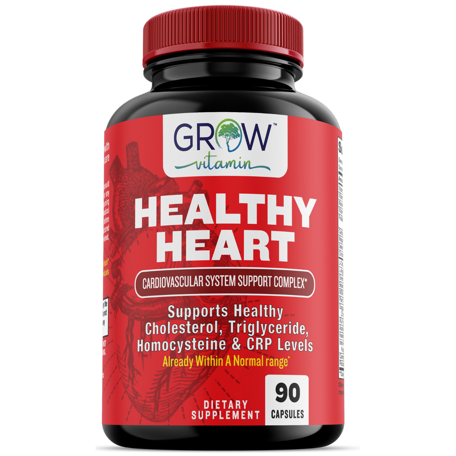 Heart Health Plus Supplement | Advanced 10 in 1 Formula | Cholesterol Health, 90