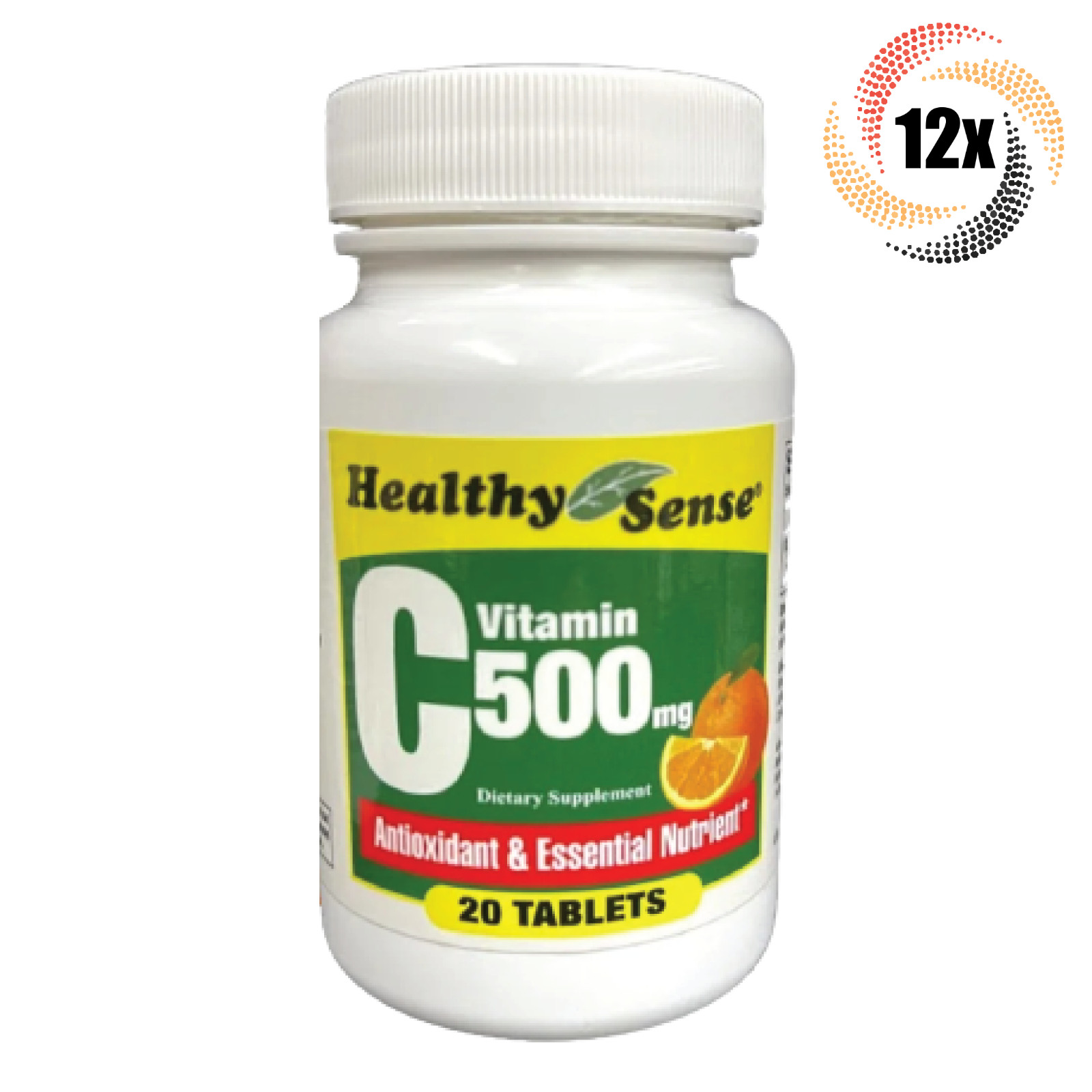 12x Bottles Healthy Sense Vitamin C 500MG Dietary Tablets | 20 Per Bottle