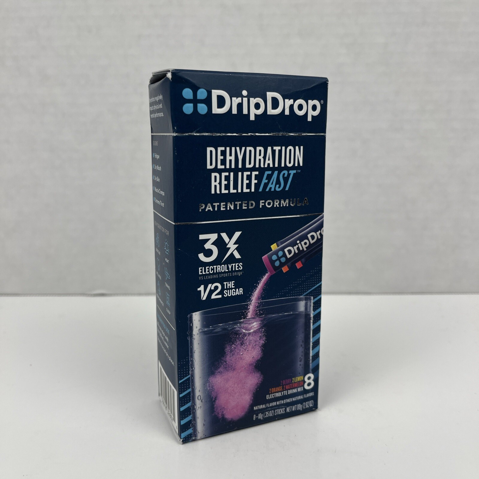 DripDrop Electrolyte Drink Mix Dehydration Relief Fast Variety Pk 8 Ct Exp 11/27
