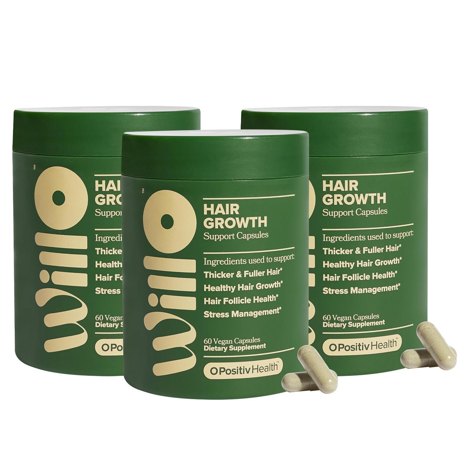 1-3 Pack O Positiv Willo Hair Growth Support For Women Hair Health 60 Capsules*