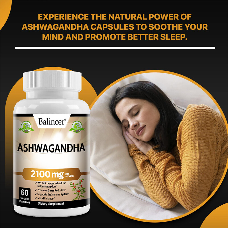 Organic Ashwagandha 2100 Mg – 60 Veggie Capsules pure Organic