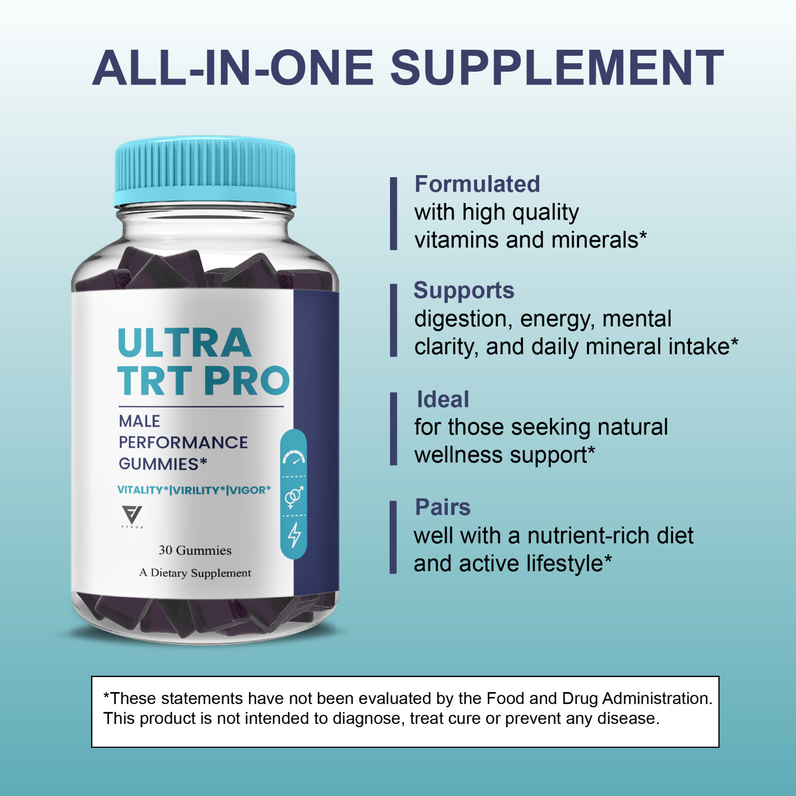 (3 Pack) Ultra TRT Pro Gummies, UltraTRT Pro Mens Supplement (90 Gummies)