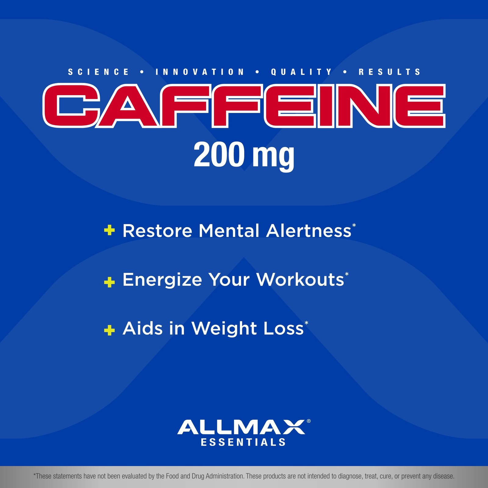 ALLMAX Caffeine – 100 Tablets – Increases 100 Count (Pack of 1), No Color