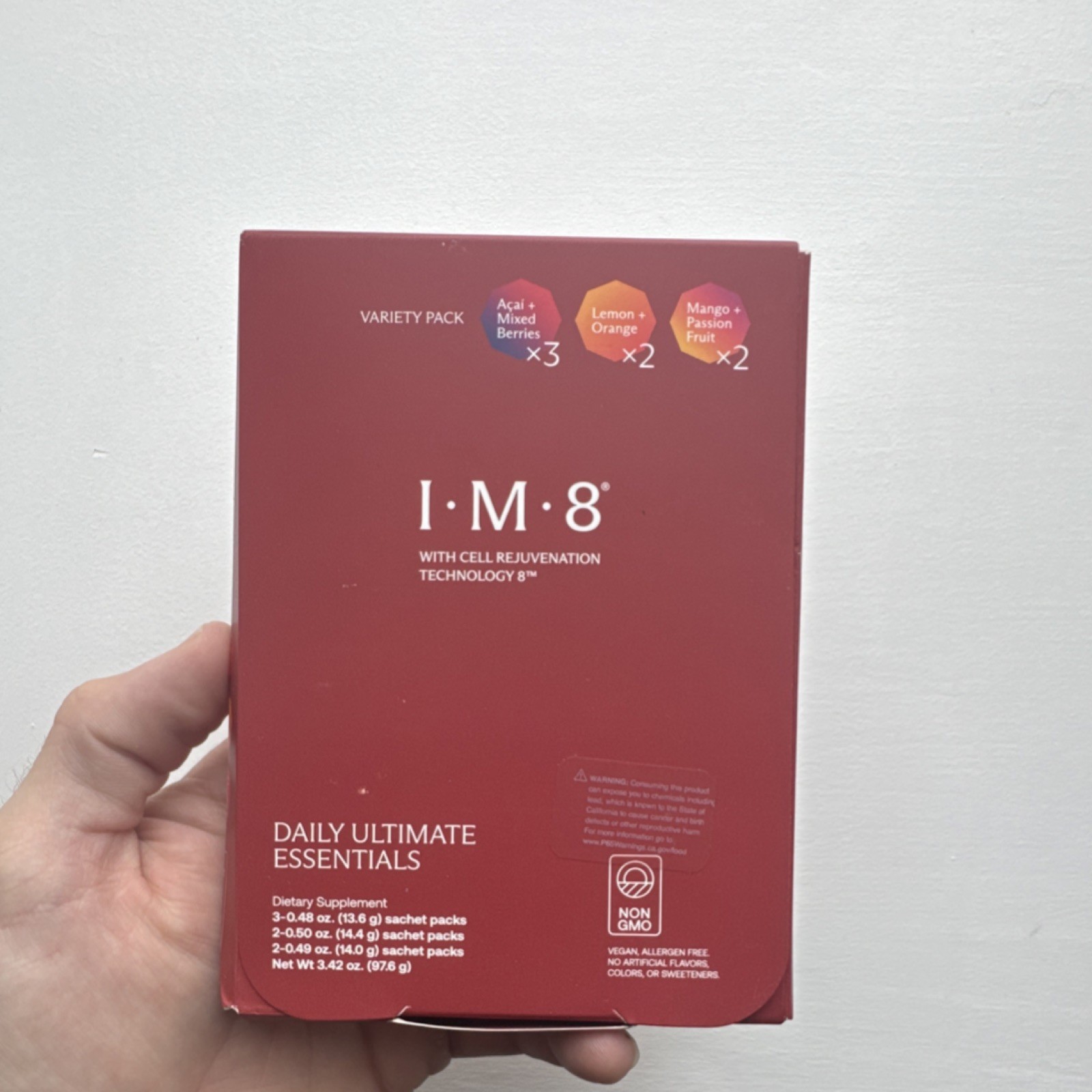 I·M·8 Daily Ultimate Essentials Vegan Non-GMO 3 Pack Acai+Berries LOT#0422