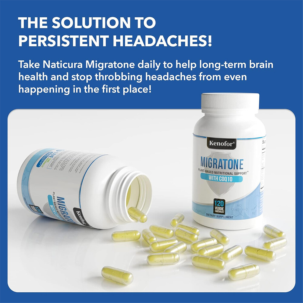 Migratone – with CoQ10, Supports Brain Function, Headache Relief Supplement