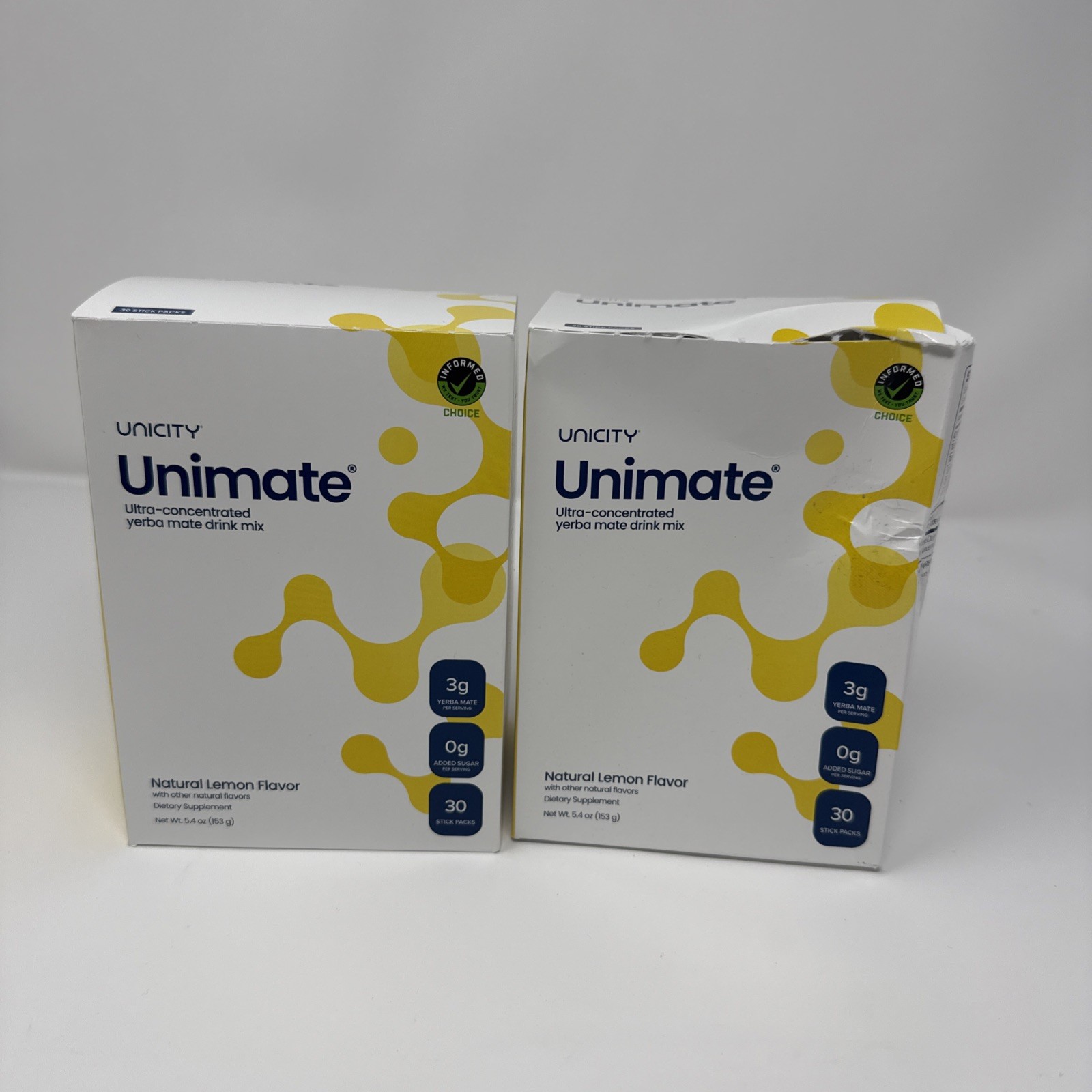 Unicity Unimate Lemon 30 Packets (Pack of 2) Yerba Mate New Exp Dec 2027