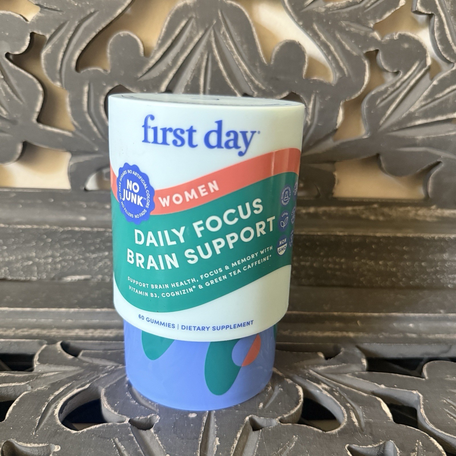 First Day Women Daily Focus Brain Support Gummies 60ct Cognizin B3 New