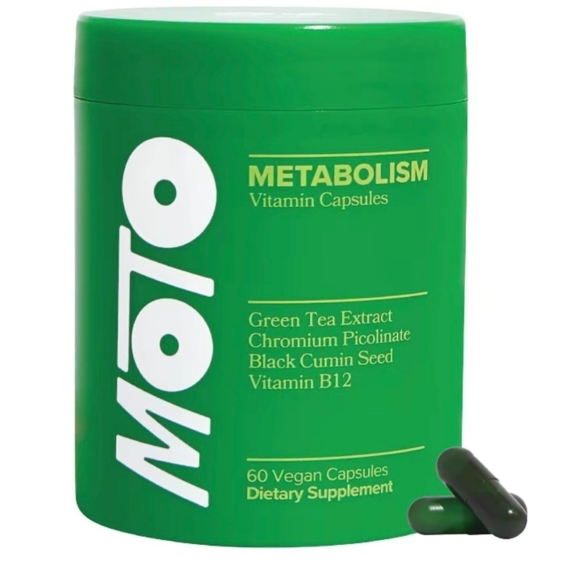 MOTO Capsule for Metabolism Support with Green Tea Extract and Vitamin B12
