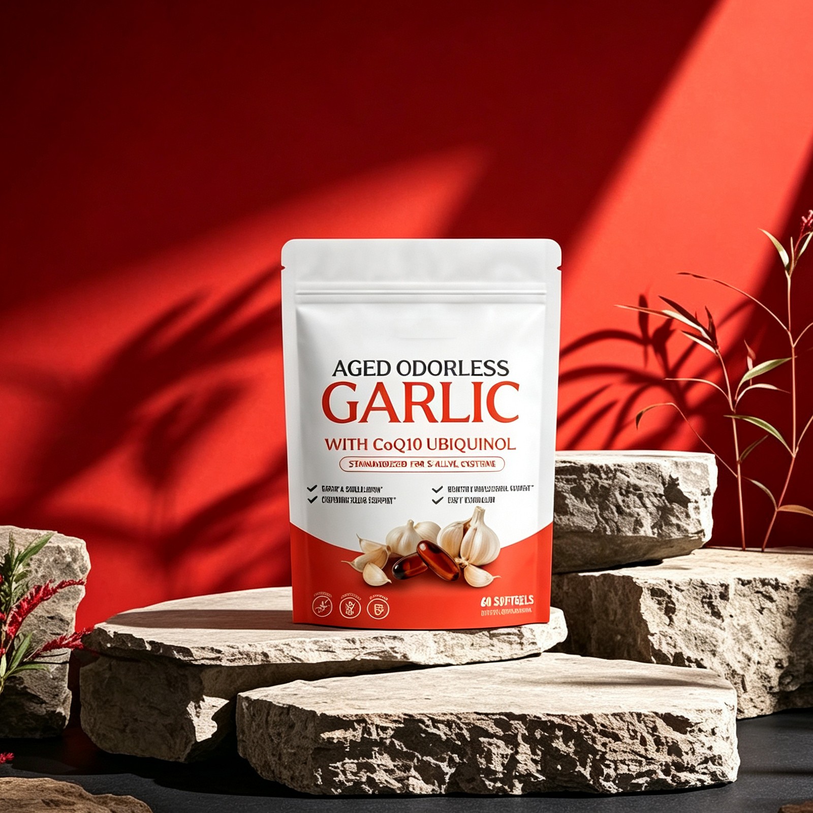 Resilia Garlic Extract 600mg Softgels (60 Count) – Odorless Aged Garlic Extra 24