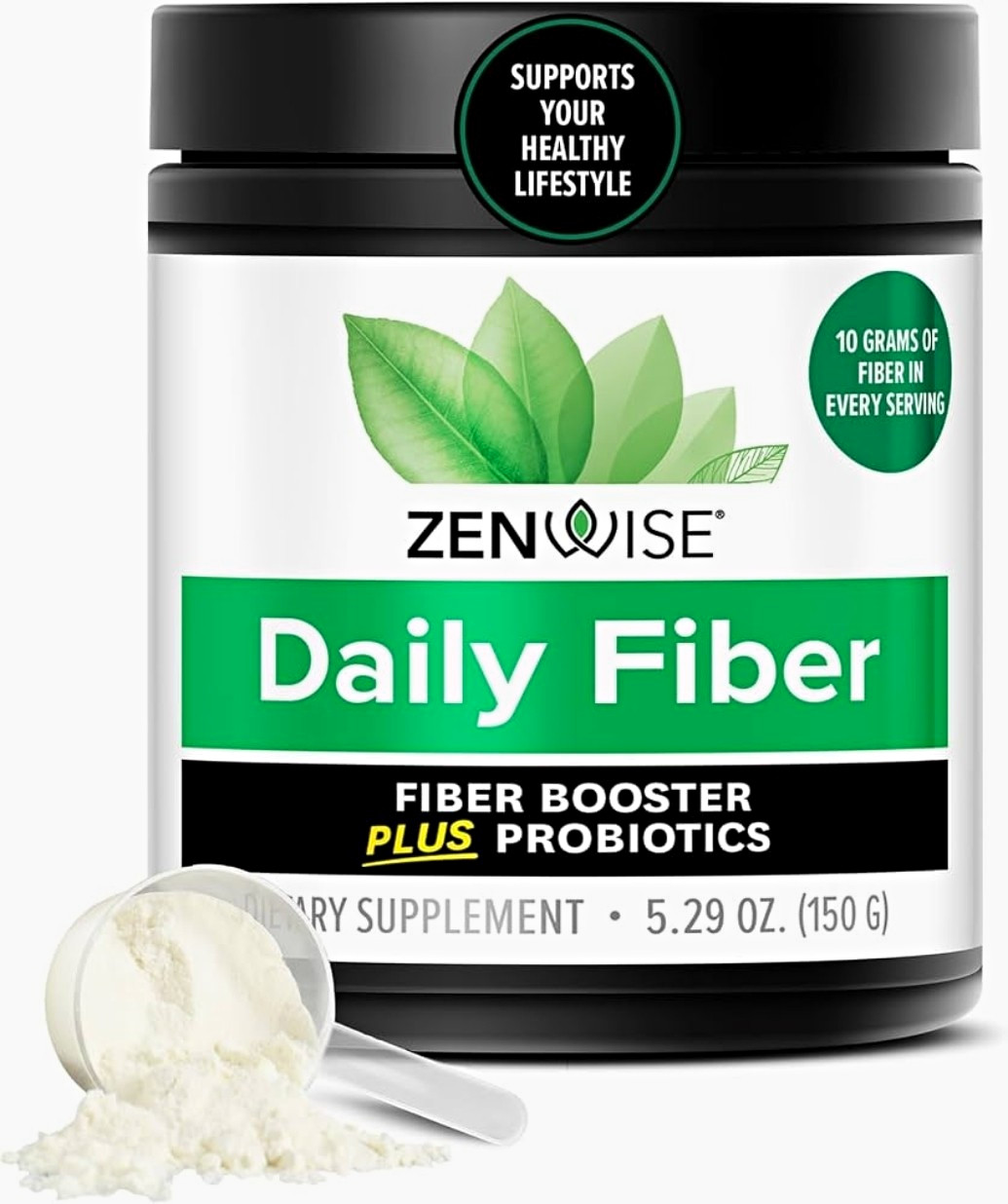 Zenwise Daily Fiber Powder + Probiotics Digestive Support 5.29oz Exp 02/2027