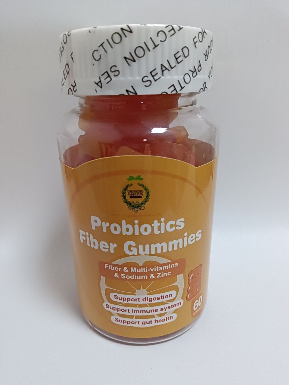 Organic Greek Probiotic Fiber Gummies Digestive Health Immune Dietary Supplement