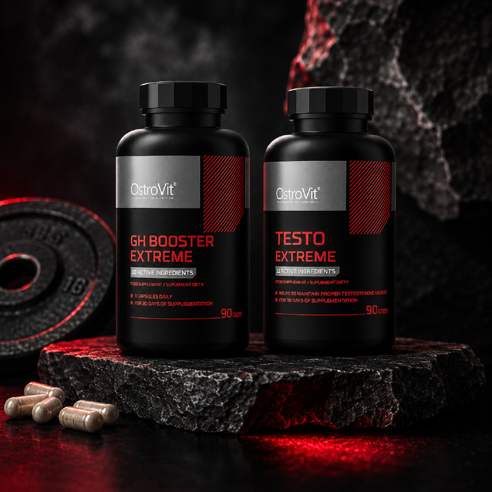 GH BOOSTER EXTREME + TESTO EXTREME -Muscle regeneration, strength, testo-booster