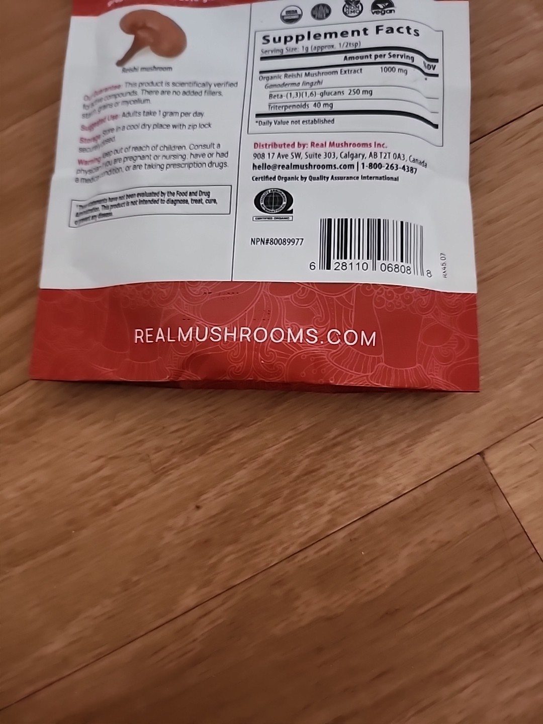 Reishi, Organic Mushroom Extract Powder, 1.59 oz (45 gm) Sealed