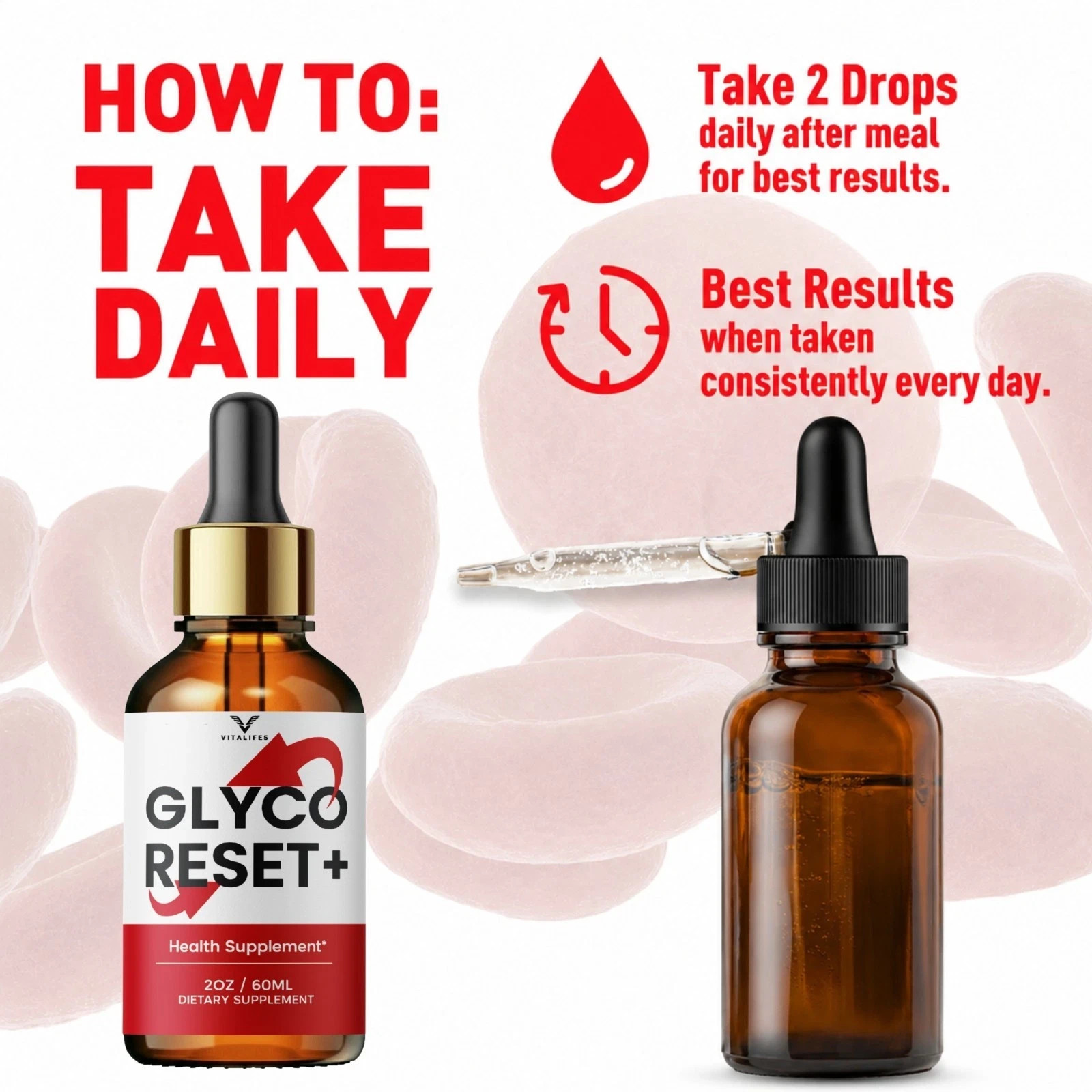 (3 Pack) Glyco Reset Drop Advanced Blood Support Supplement GlycoReset 90 Serv