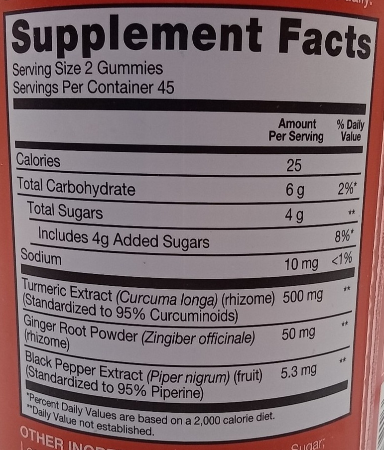 Qunol Gummies Turmeric + Ginger with Black Pepper, 90 Gummies Exp 06/2027