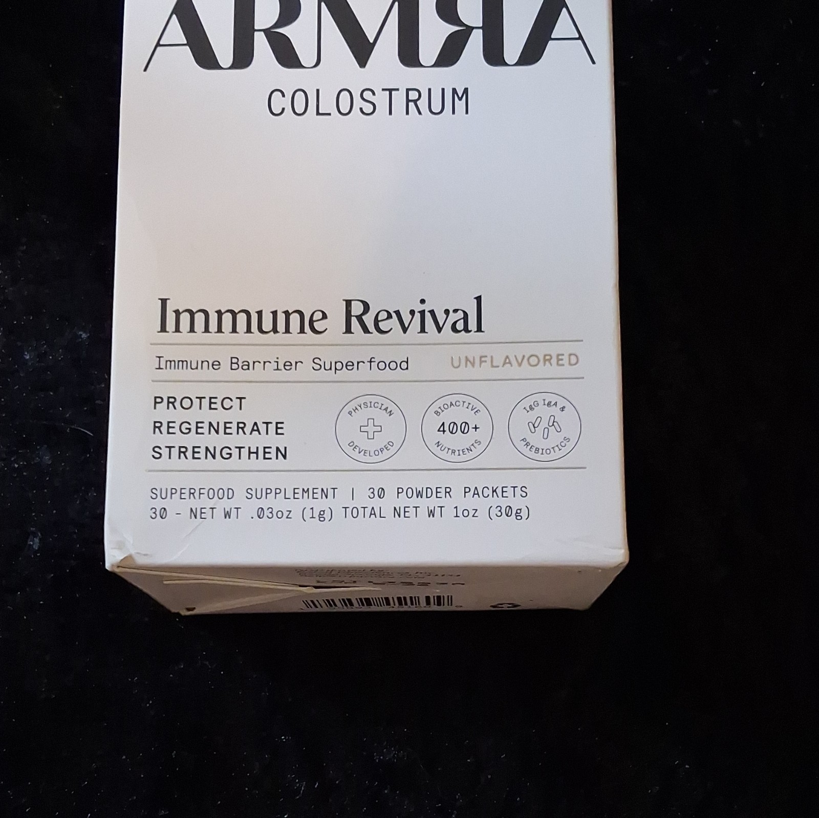ARMRA Colostrum Immune Revival Powder Unflavored 30 Packets Exp 08/2026