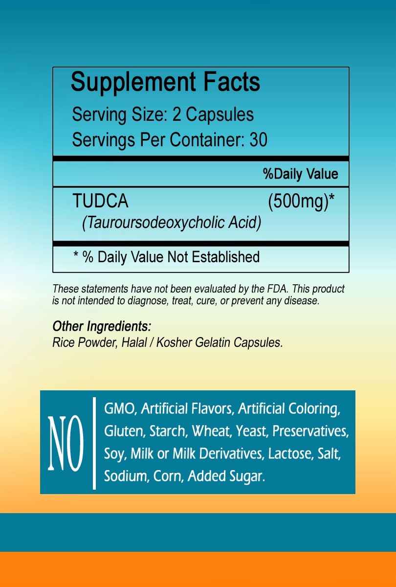 TUDCA 60 Capsules – 500 mg per serving-No.1