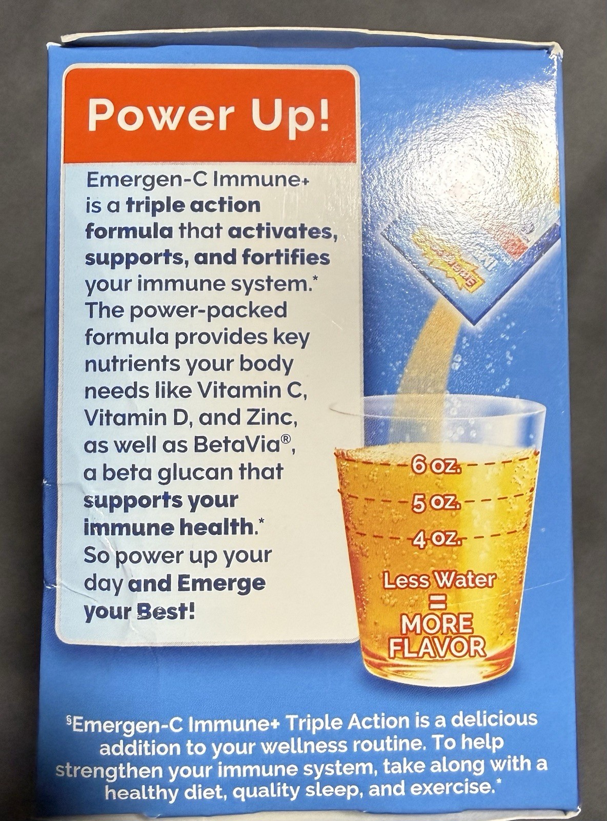 Emergen-C Immune+ Super Orange 30 Packets 1000mg Vitamin C D Zinc Exp 04/2027