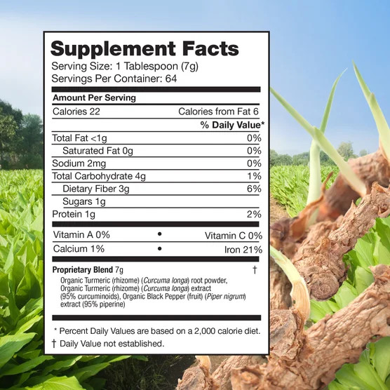 Feel Good Organic Turmeric Powder 16 oz – 95% Curcumin, Black Pepper Extract