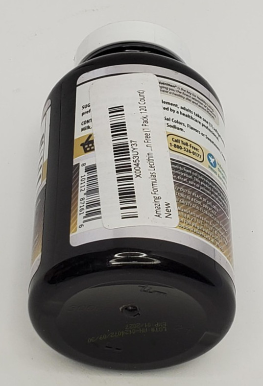 Amazing Formulas Lecithin 1200mg 120 gels Supplement Soybean Oil exp 1/27