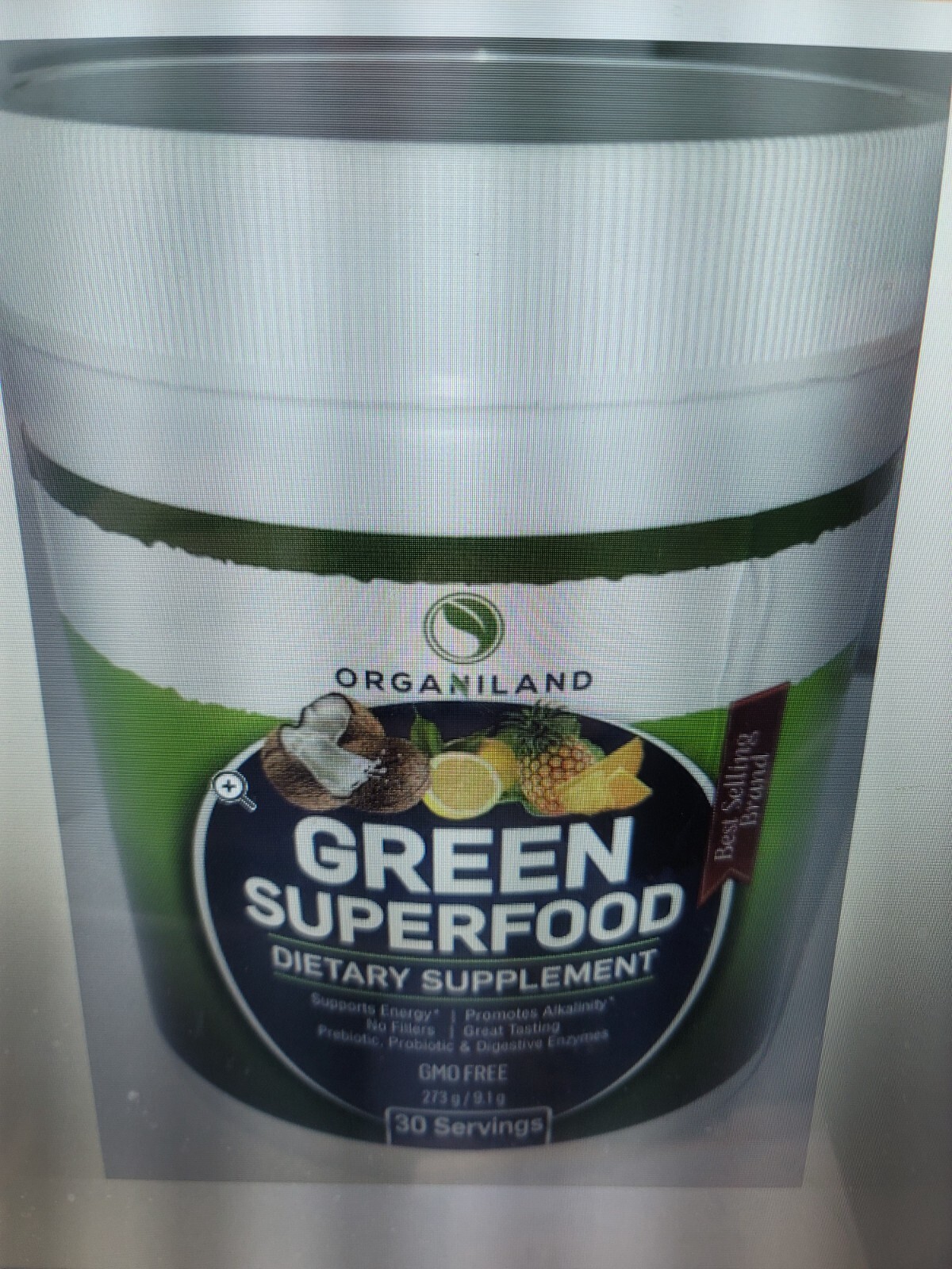 Four Organiland Green Superfood Dietary Supplement – 273 g / 9.1 g 30 servings