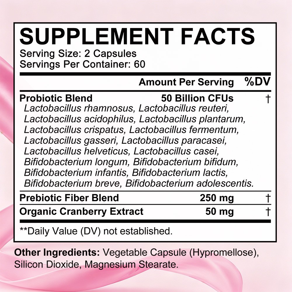 Women Probiotic Caps,50Billion CFU with Cranberry For Digestion,Immune 30~120CT