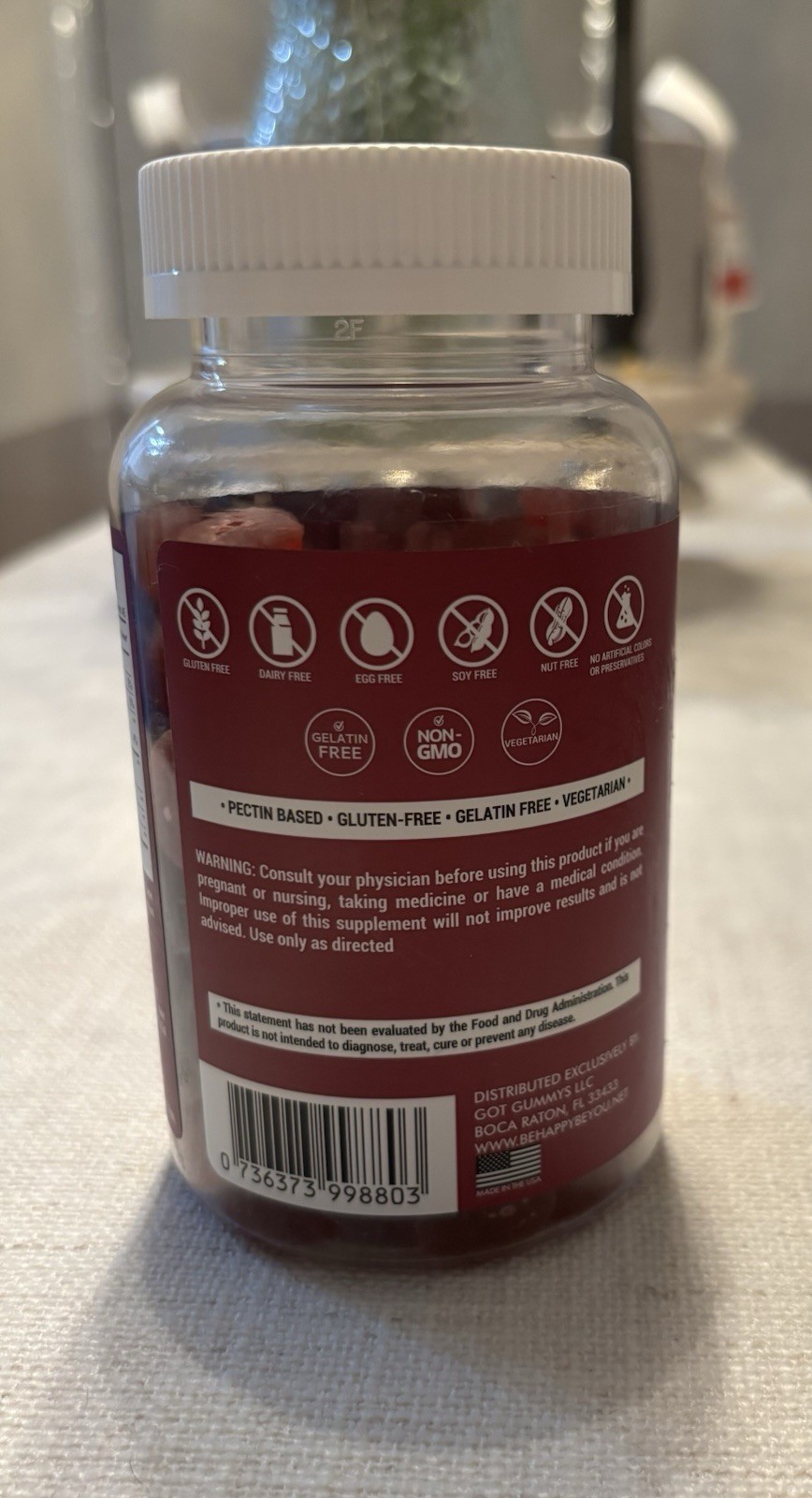 Be Happy Be You Beet Root Pomegranate Gummies Cherry Pomegranate 90ct Vitamin
