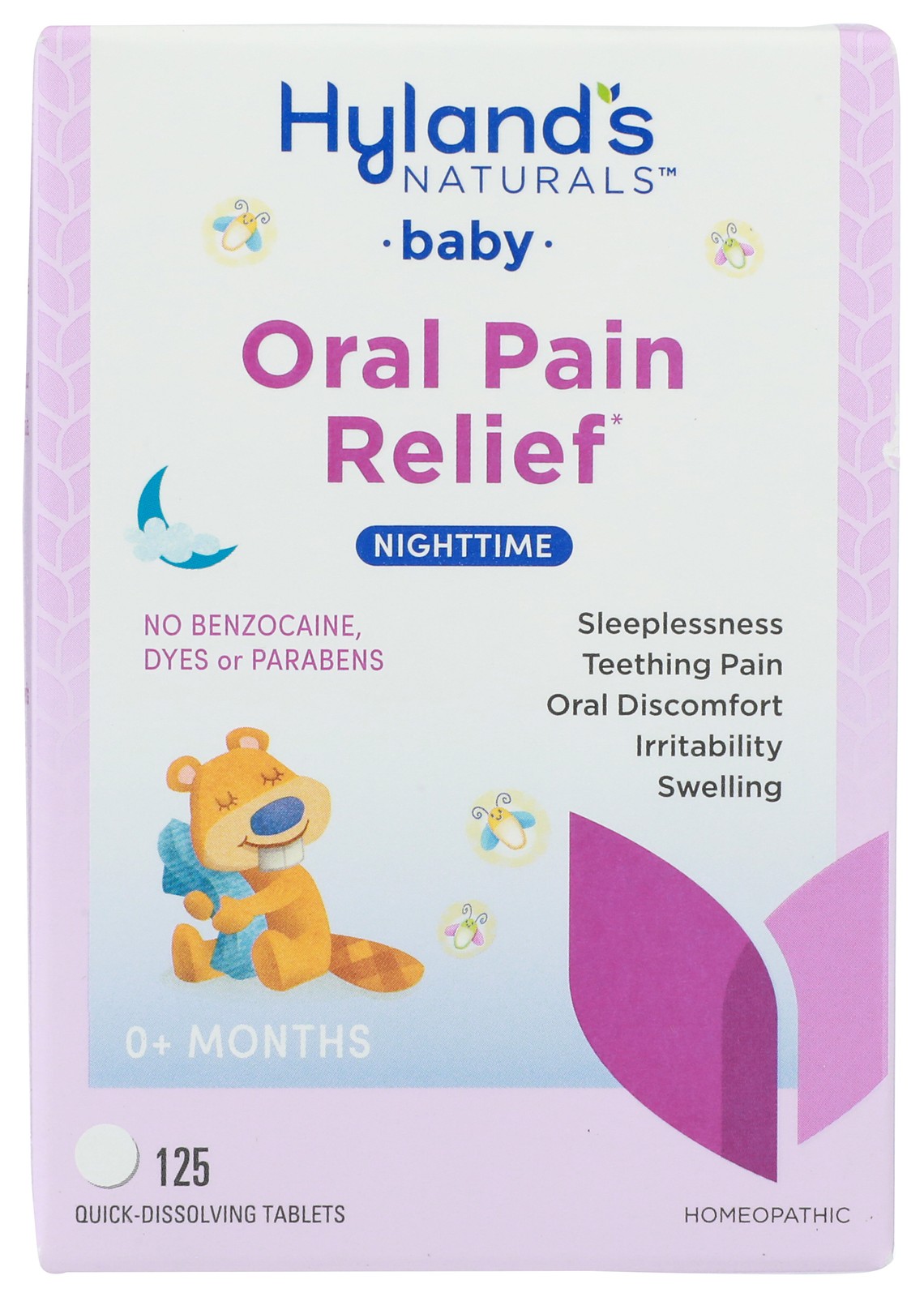 Hyland’S Naturals Baby Oral Pain Relief Nighttime Tablets 1 Pack