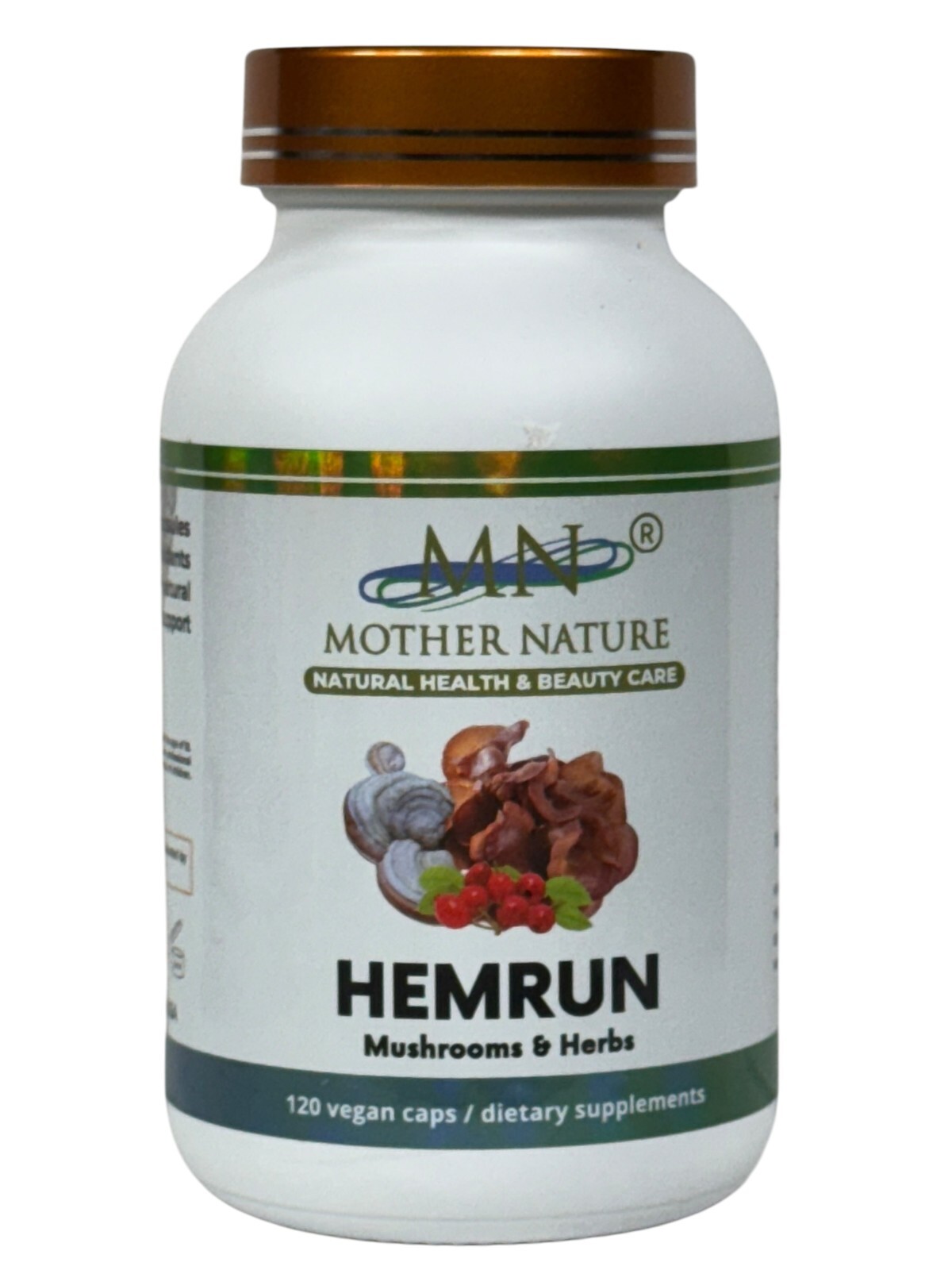Organic Hemrun Mushrooms 120 Vegan Capsules Wood Ear Butcher’s Broom Oyster
