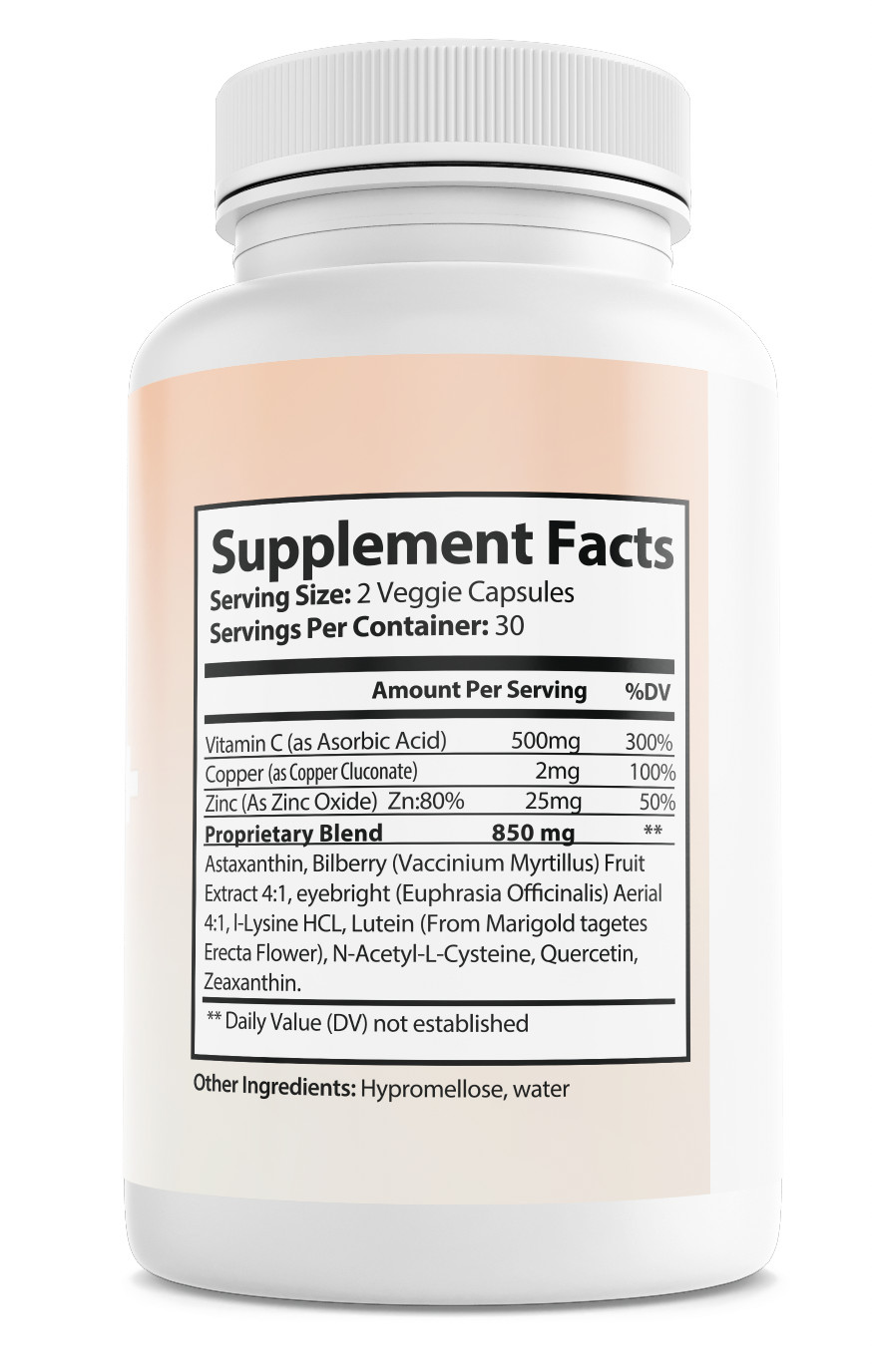 Visium Plus Eye Health Vision Support Dietary Supplement 60 Capsules