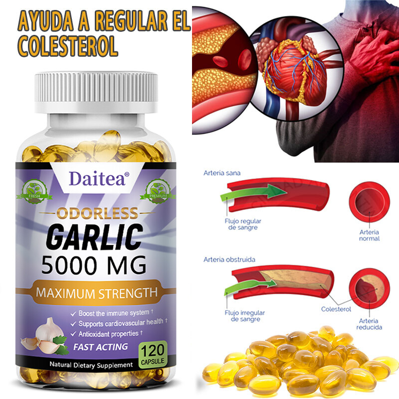 Odorless Garlic Extract 5000mg Cholesterol & Antioxidants 30to120 Capsules