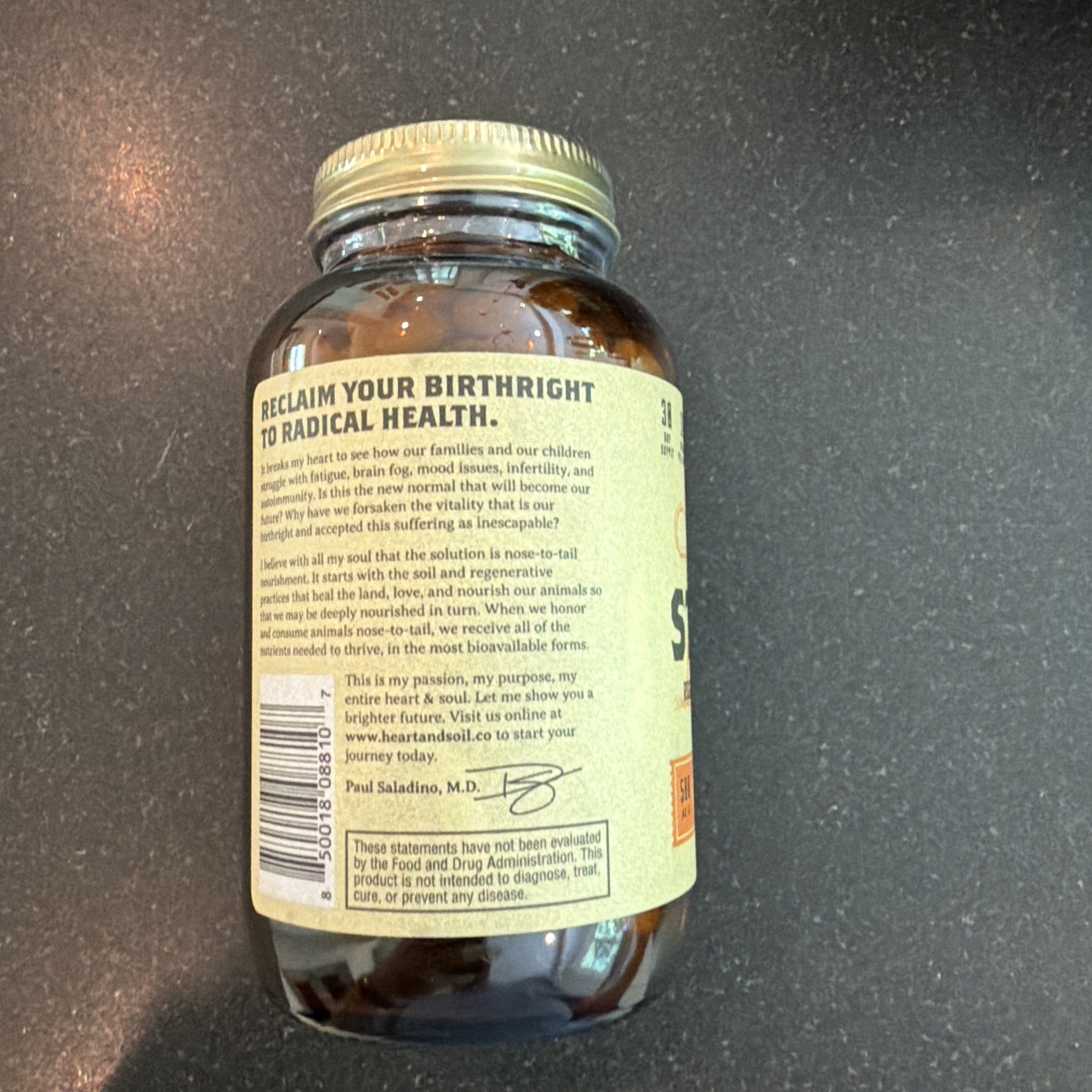 Heart & Soil Fire Starter High Stearic Acid 500mg 180 Capsules 011/26 EXP