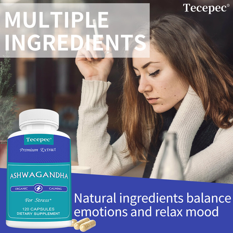 Organic Ashwagandha 1000 mg Dietary Supplement for Stress Calm Anxiety Relief