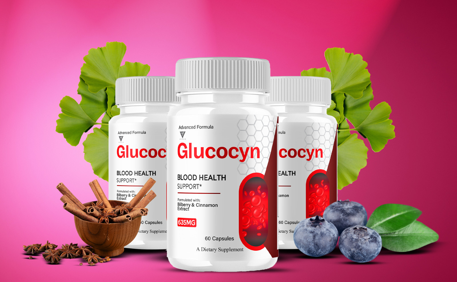 (3 Pack) Glucocyn Glycogen Pills, Glucocyn Advanced Support (180 Capsules)