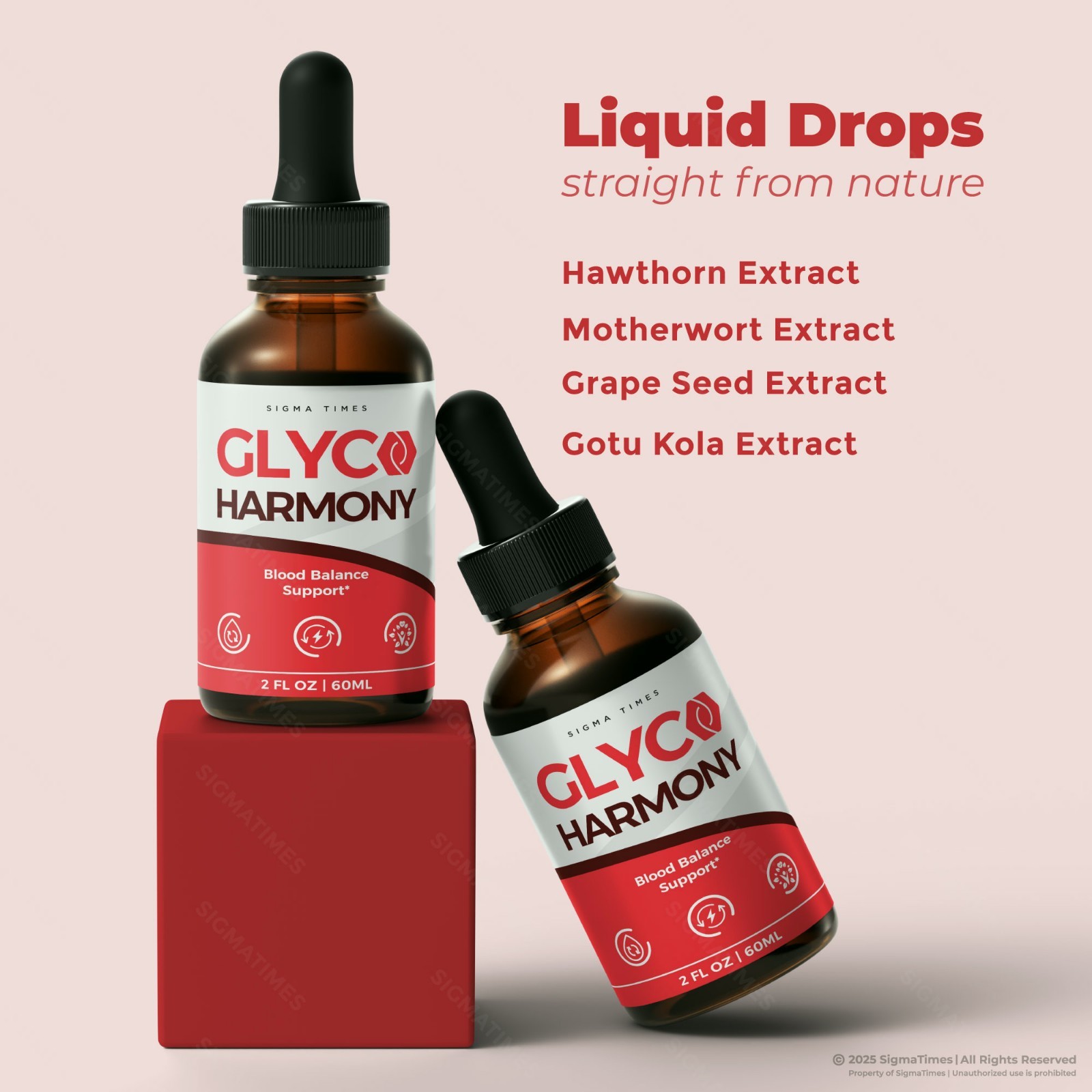 Glyco Harmony Liquid Drops, GlycoHarmony Blood Support Supplement – 3 Pack