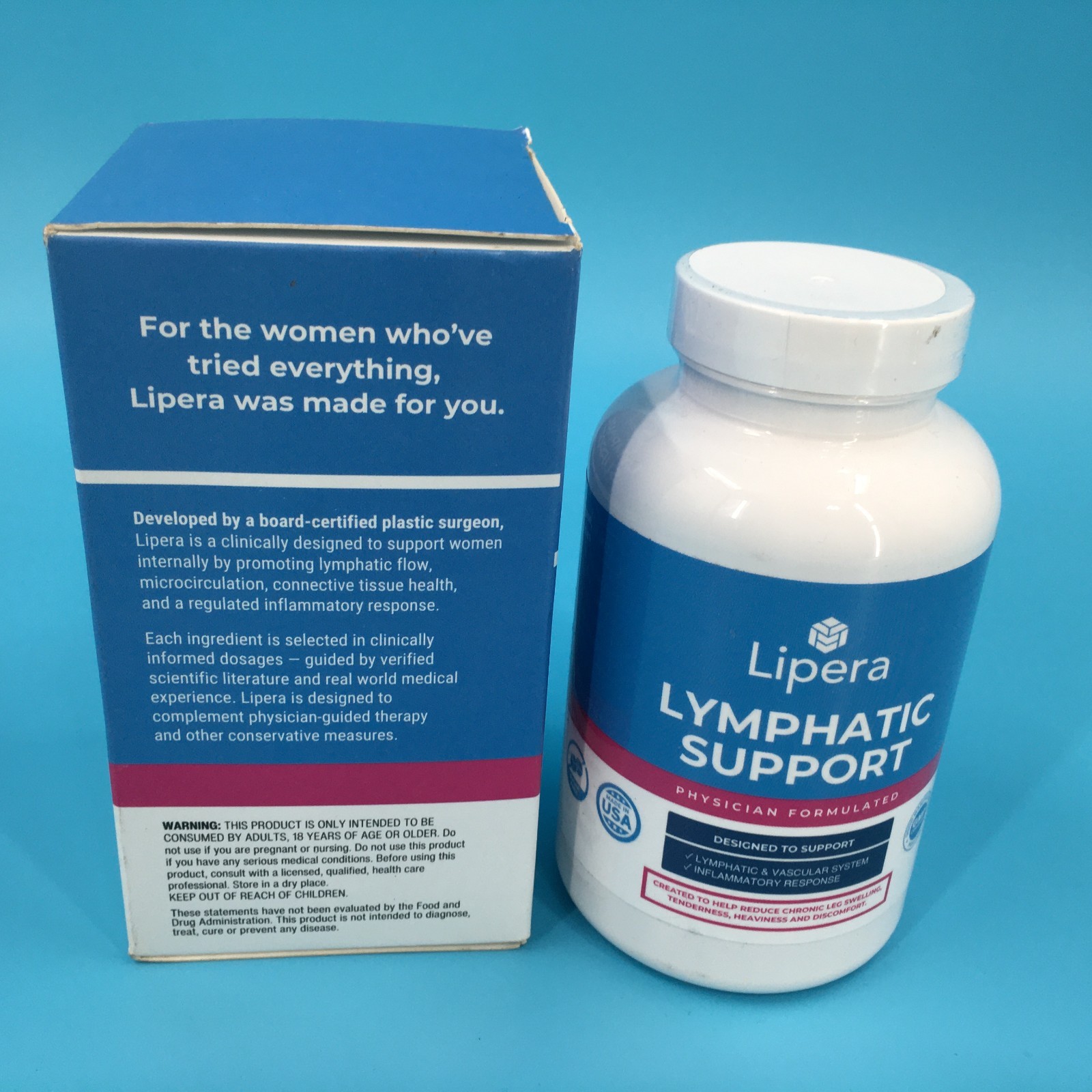 Lipera Lymphatic Support Dietary Supplement 120 Vegetable Capsules