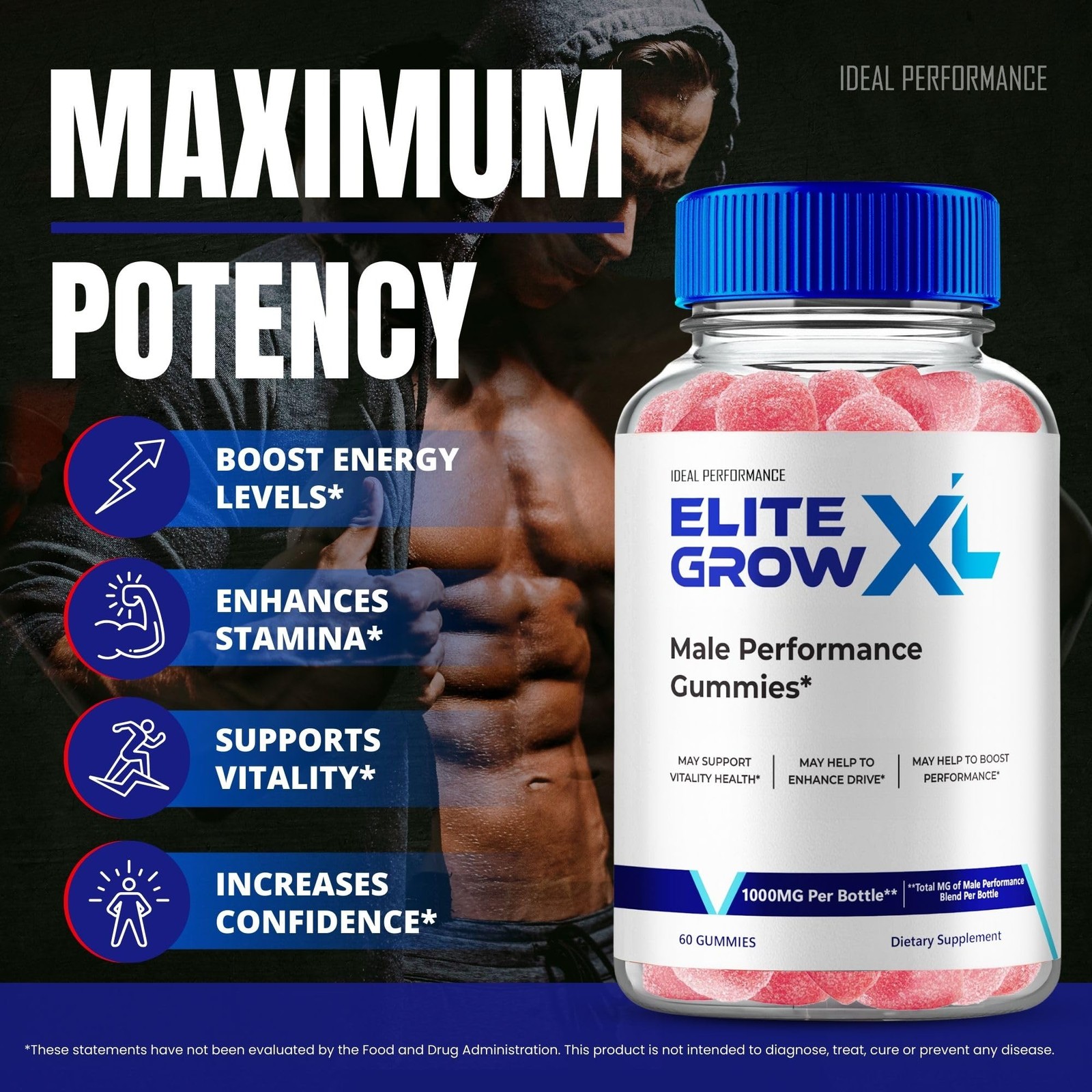 EliteGrowXL Elite Grow XL Gummies Male Supplement – 300 Gummies (5 Pack)
