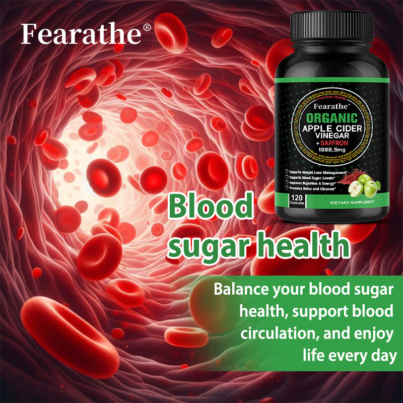 Organic Apple Cider Vinegar Capsules 1800 mg plus Saffron Extract