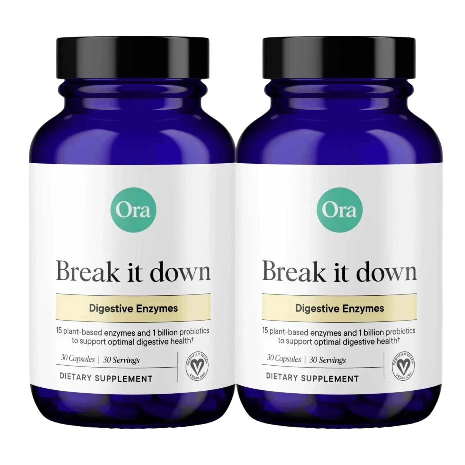 2 PACK Ora Break it Down Digestive Enzyme Digestive Health 30 Capsules EXP 01/27
