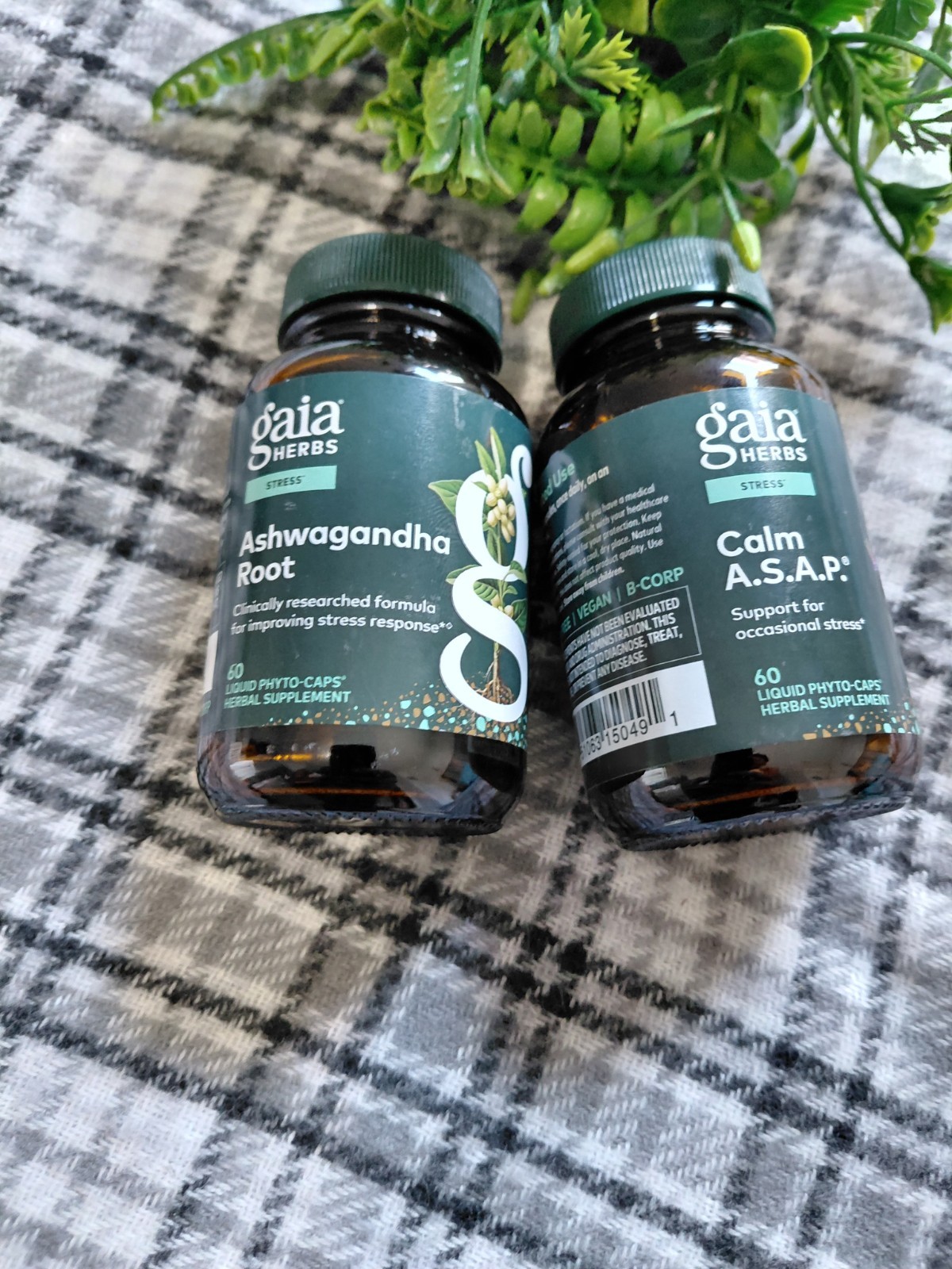 Gaia Herbs Ashwagandha Root & Calm A.S.A.P. Stress Support Vegan 60 Caps